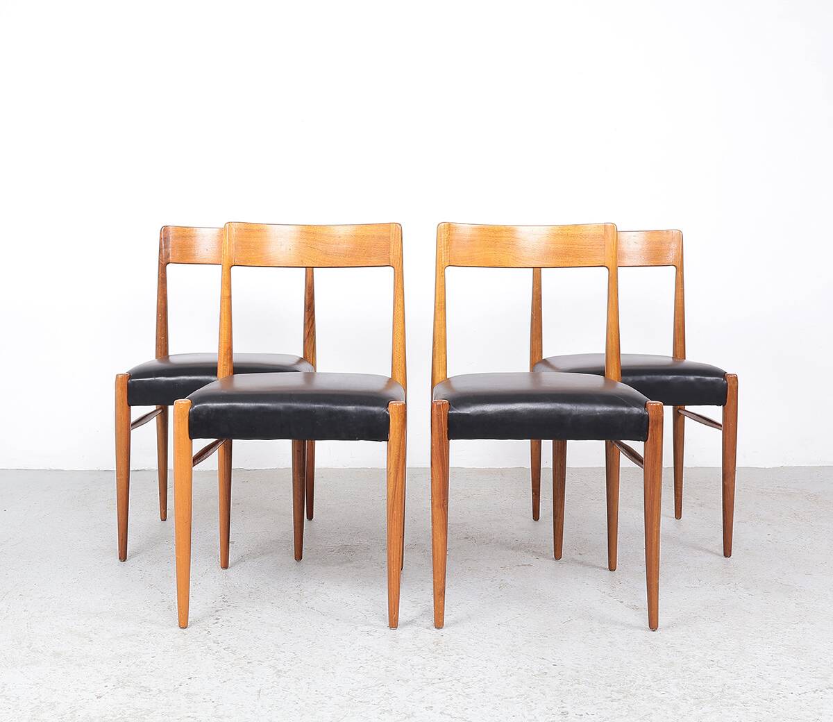 Lübke Wooden Dining Table Chairs, 1960S