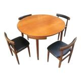 Teak table and chairs by Hans Olsen for Frem Røjle, 1960s