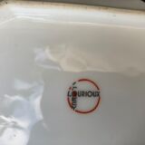 Art deco service dish in porcelain signed Lourioux foecy old