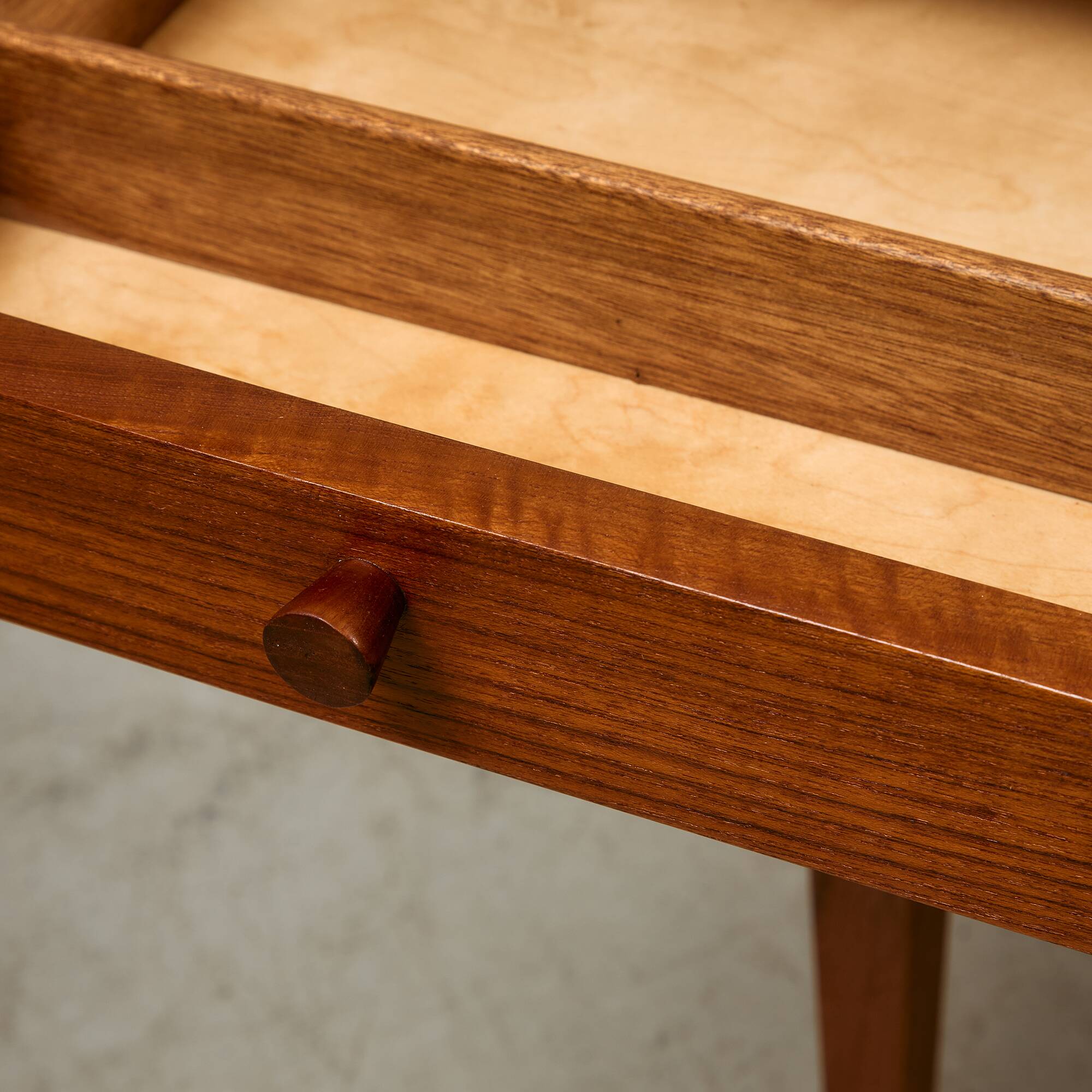 1950s Danish Teak Coffee Table with Drawers and Pull-Out Tray