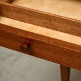 1950s Danish Teak Coffee Table with Drawers and Pull-Out Tray