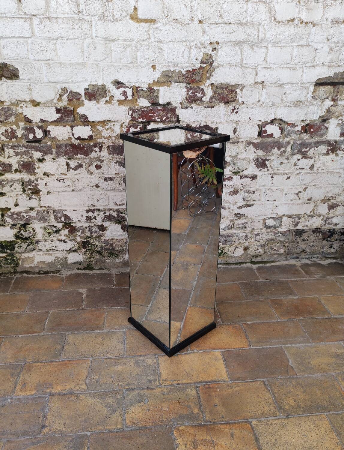 Vintage mirror plant stand, 90's