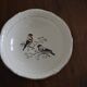 White porcelain dish St Amand, bird motif