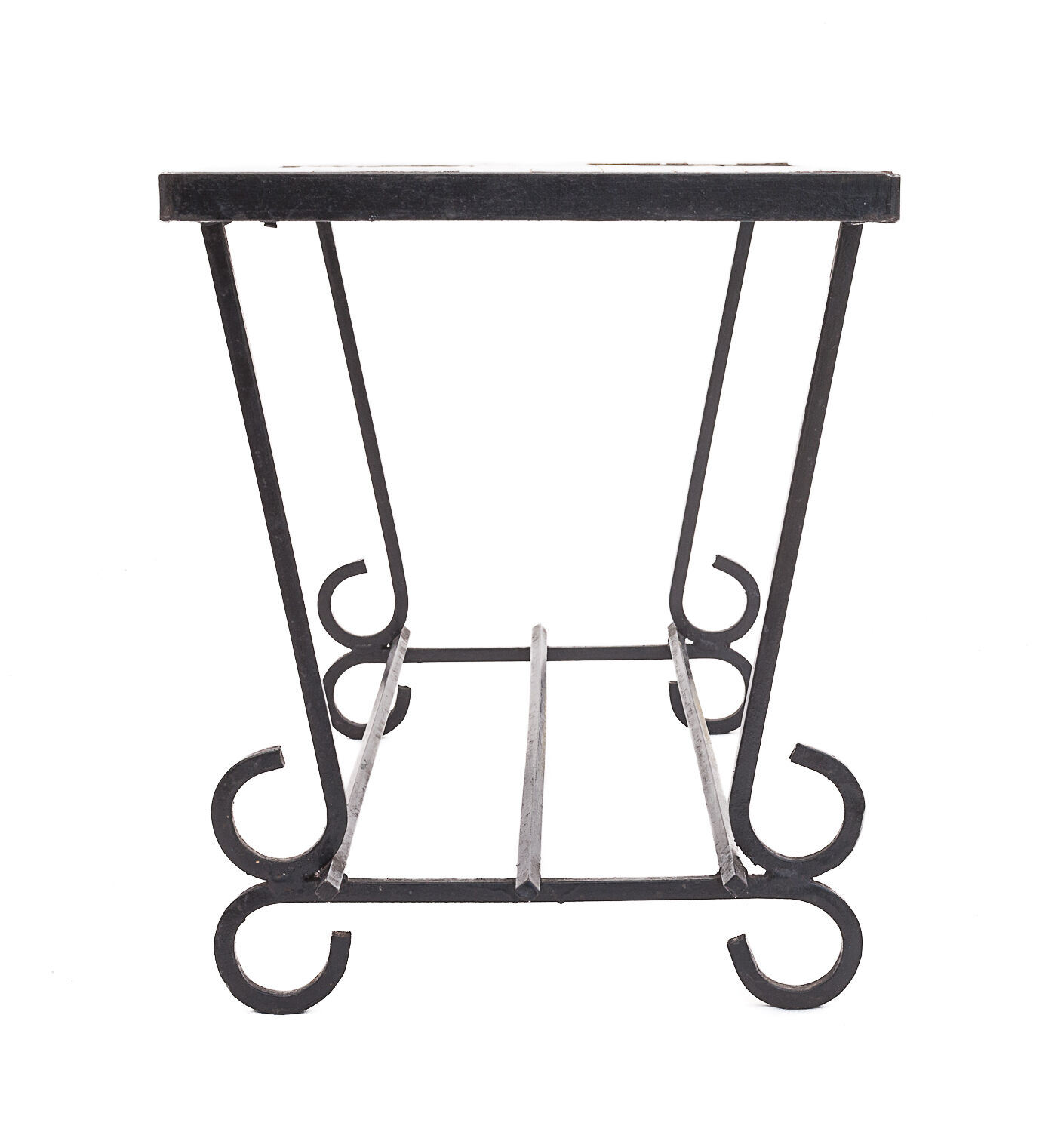 Modernist coffee table, teak and ceramics, 1950