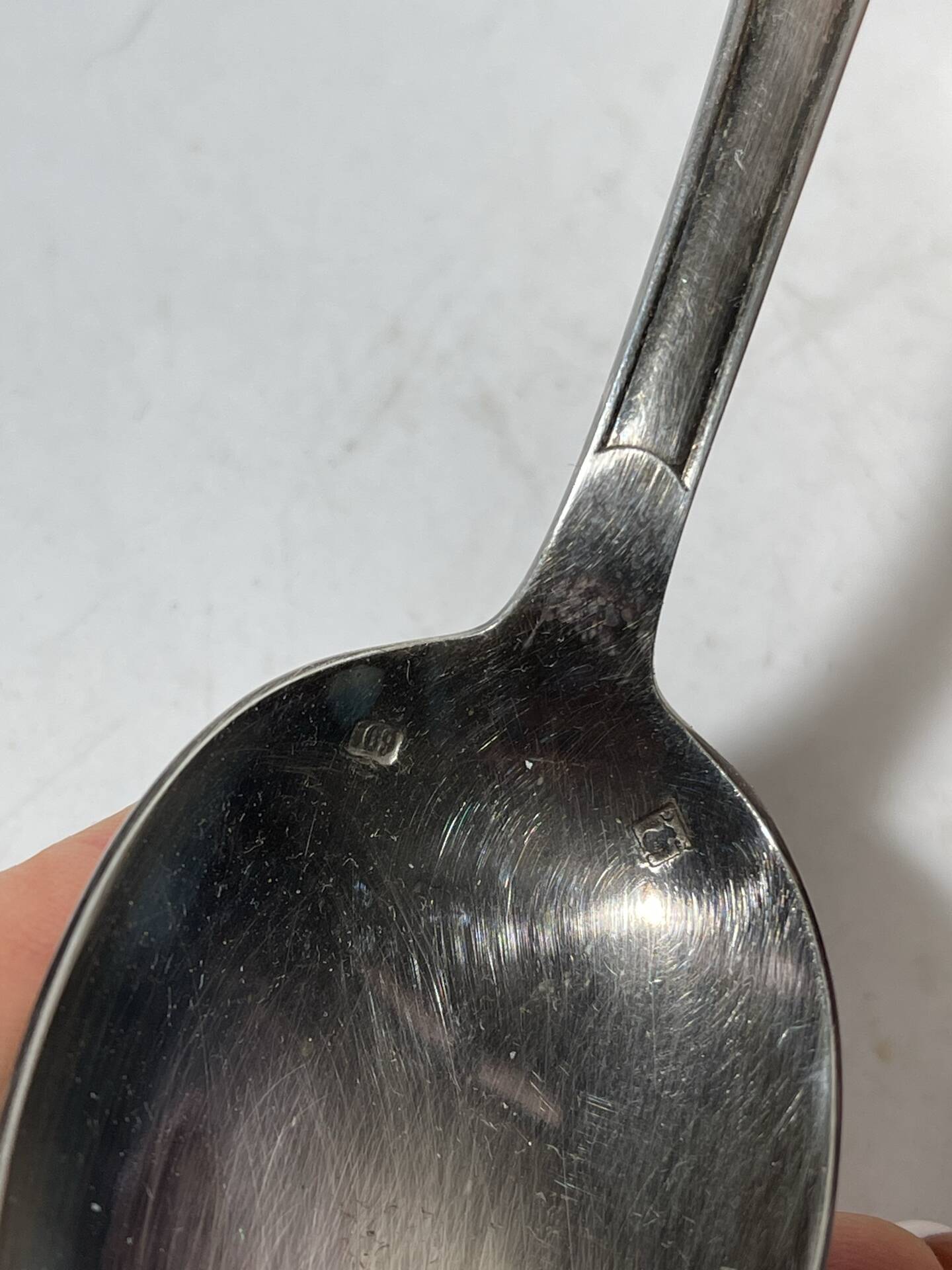 Set of antique silver-plated cutlery for children.