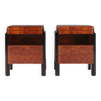 Art Deco Italian Nightstands, 1930s, Set of 2