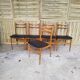Suite de 5 chaises vintages scandinaves teck 1 simili cuir