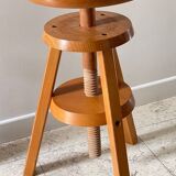 Vintage Solid Beech Screw Stool