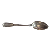 Serving spoon, silver metal.