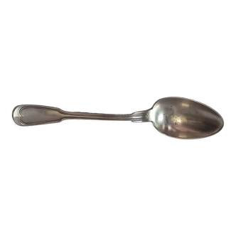 Serving spoon, silver metal.