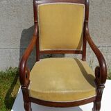Mahogany butt armchair and mahogany veneer XIX th
