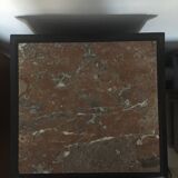 Bedside 1940s wooden and marble grey/bordeaux top