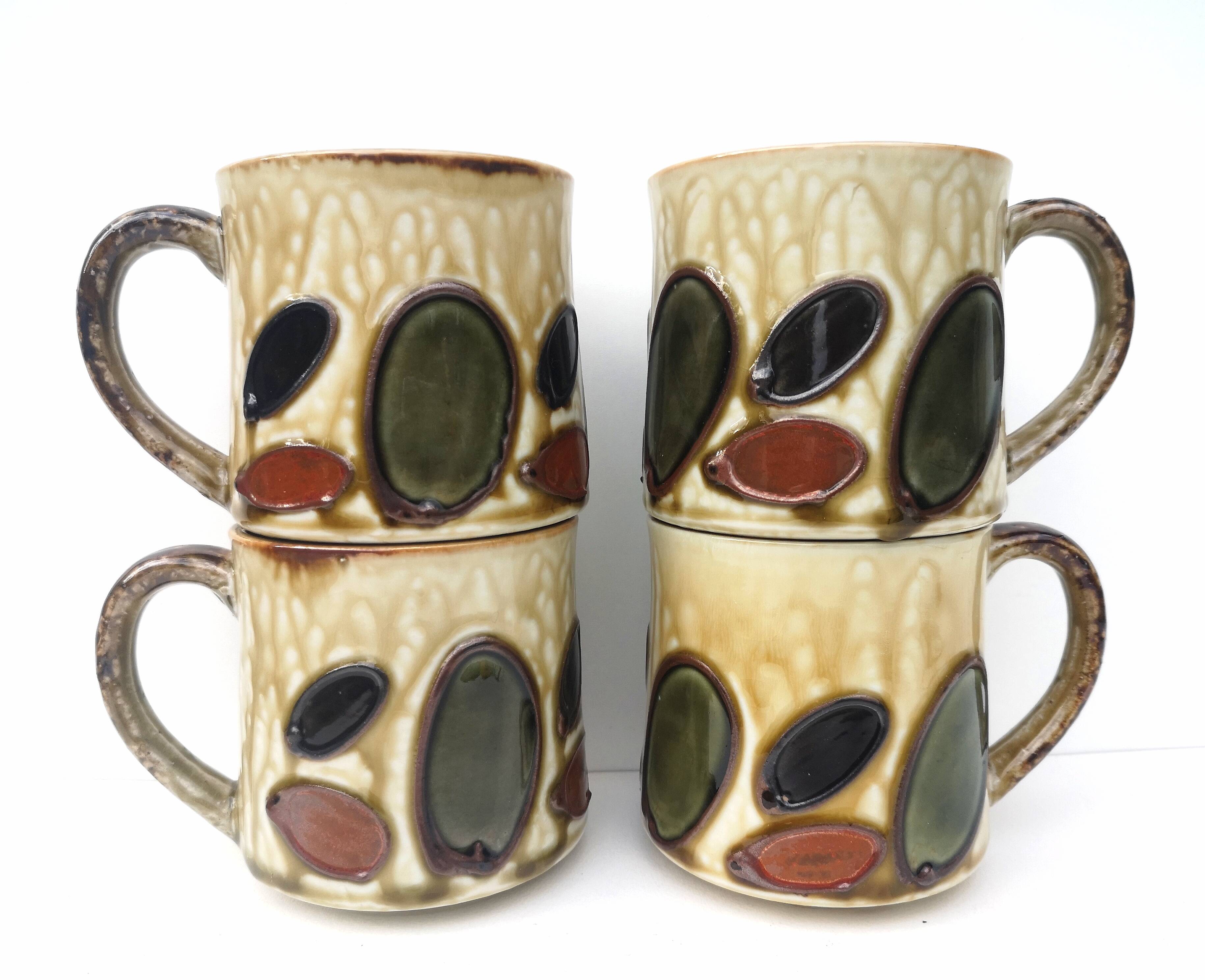 Set of 4 vintage ceramic mugs
