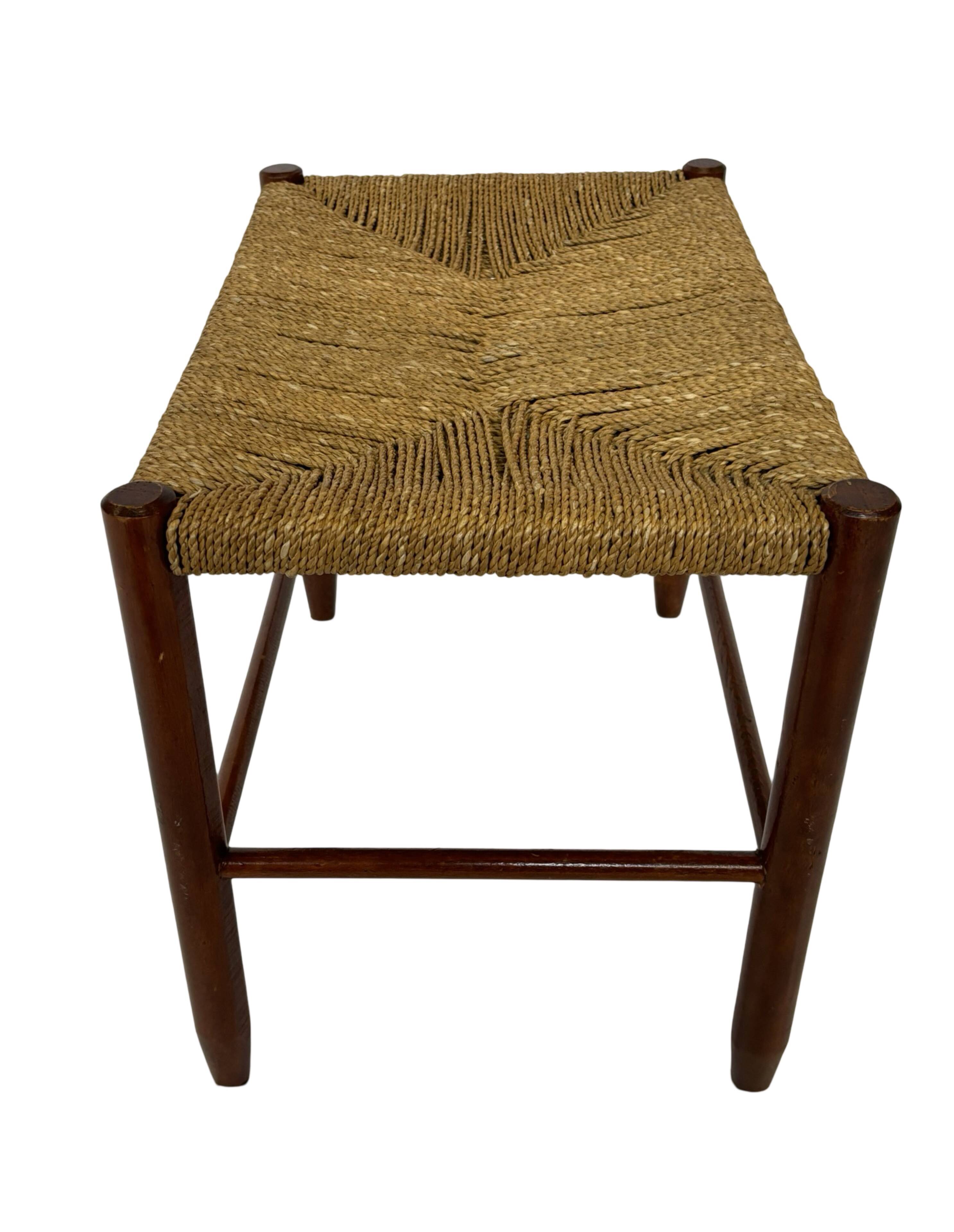 Vintage Stool Danish Papercord Rope Stool Mid Century Ottoman