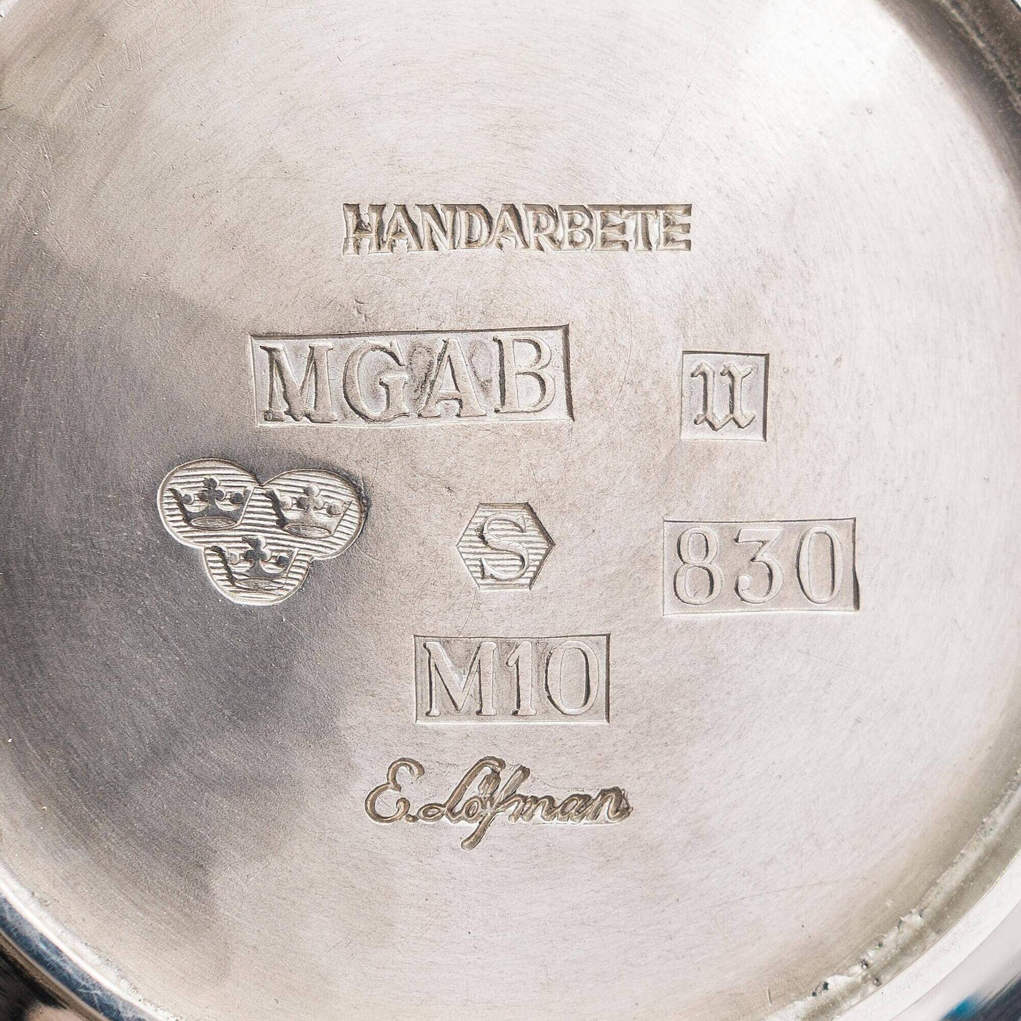 Eric Löfman Hammered sterling silver bowl MGAB, Uppsala 1986 Stamped