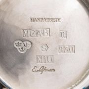 Eric Löfman Hammered sterling silver bowl MGAB, Uppsala 1986 Stamped