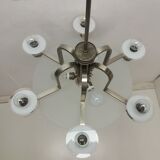 1930 Art deco Metal chandelier Functionalism, Czechoslovakia