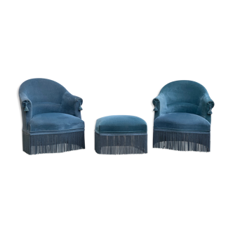 Pair of armchairs toad and rest feet 1970