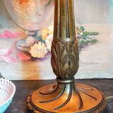 Lamp foot turned carved antique patina