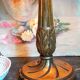 Pied de lampe bois tourné sculpté patiné ancien
