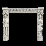 Neo-Gothic stone fireplace