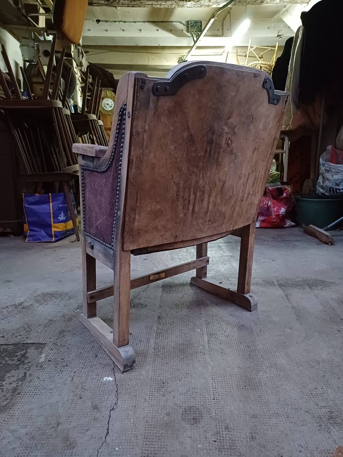 Theater armchair late 19th, early 20th in its original condition.