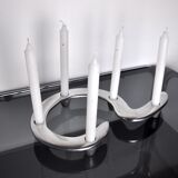 Zigzag candle holder by Matthew Hilton, aluminium, England, 1980