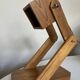 Lampe cocotte articulée en bois de pin 1970