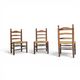 3 x Antique provincial ladderback child's chair / rush seat / 1930s