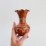 Enamelled terracotta vase