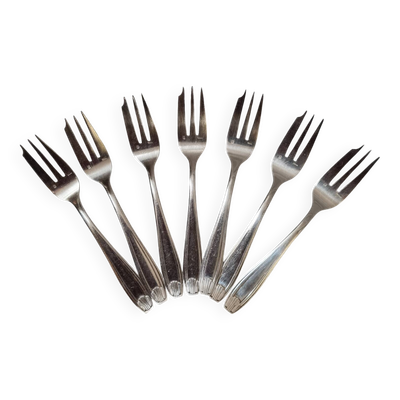 7 fourchettes à gâteau Apollo, Art Deco
