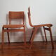 Lot de 2 chaises écoliers vintage en bois