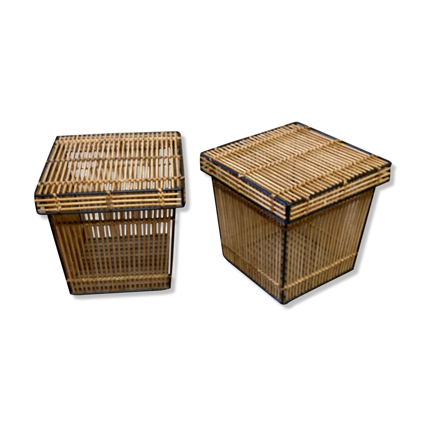 Boîtes ou paniers vintage en rotin et osier par Rohe Noordwolde, années 1960