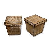 Boîtes ou paniers vintage en rotin et osier par Rohe Noordwolde, années 1960