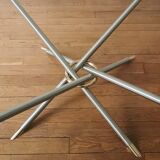 “Mikado” coffee table in metal and glass