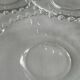 Set of 8 clear glass dessert plates – beaded rim – style