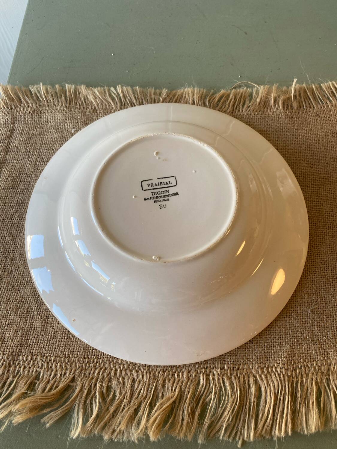 Antique Sarreguemines Prairial plates from the 1930s