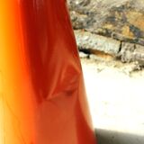 Hourglass floor lamp pop art vintage Mathias 80s orange diabolo