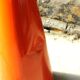 Hourglass floor lamp pop art vintage Mathias 80s orange diabolo