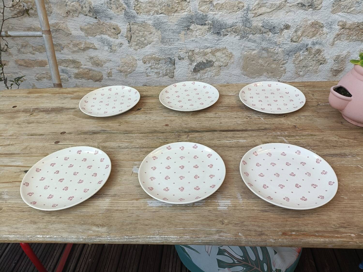 Six assiettes à dessert Gien