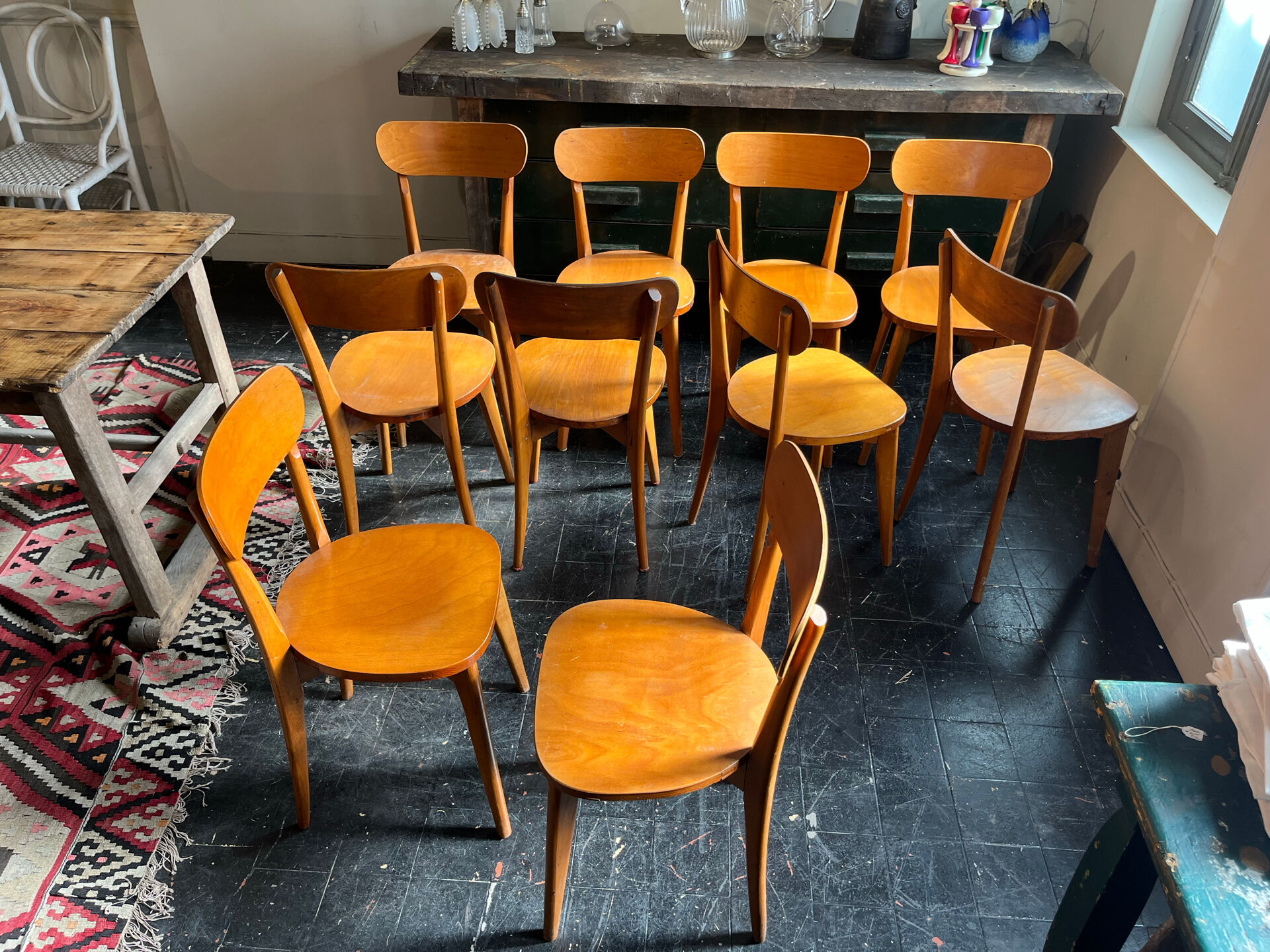 Set of 10 bistro chairs