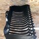 Old fireplace fireplace openwork grid cast iron black + removable plate vintage