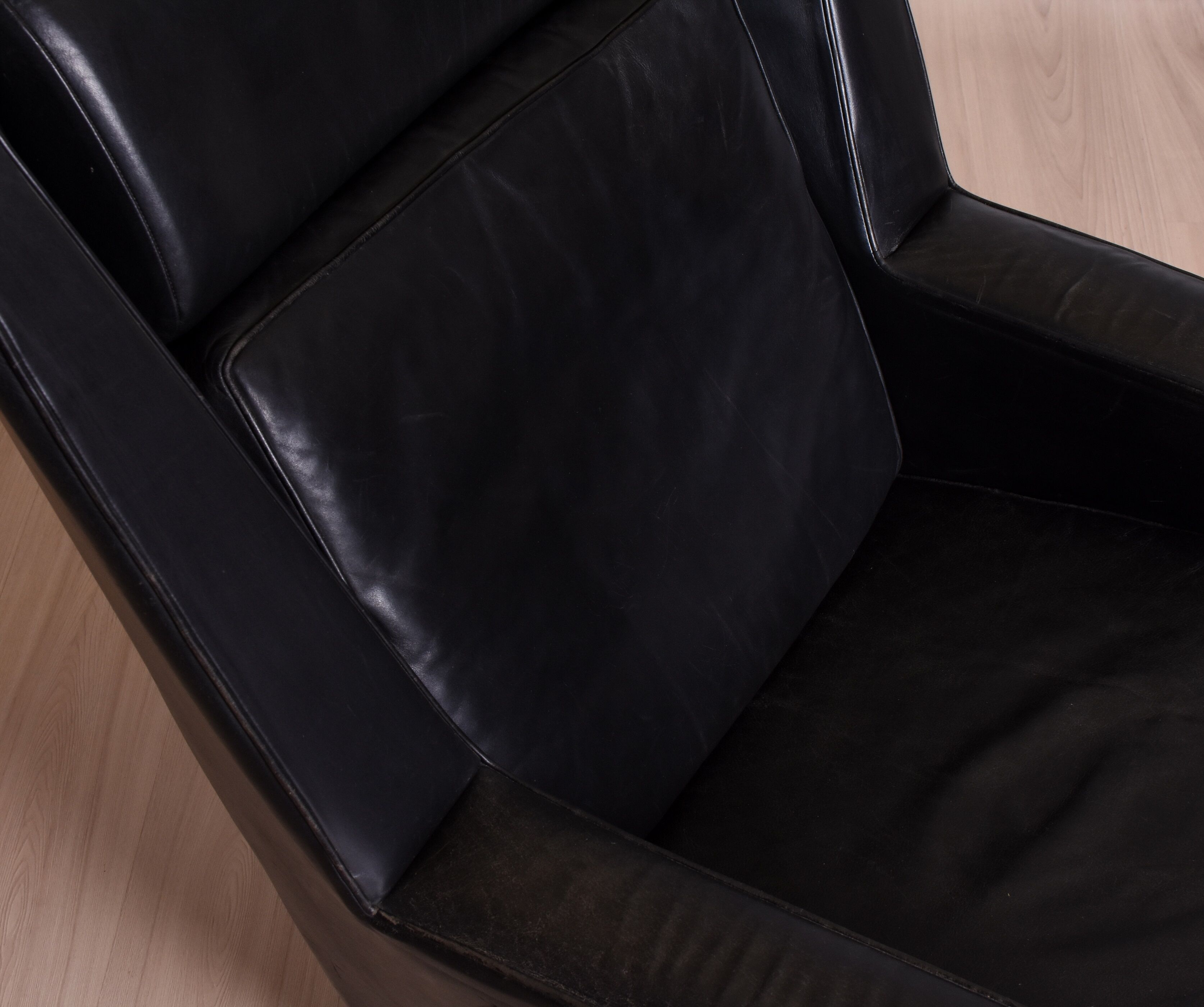 Scandinavian leather armchair, 1960s