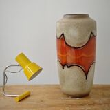 Large West Germany glazed vase with orange and beige shades