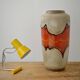 Large West Germany glazed vase with orange and beige shades