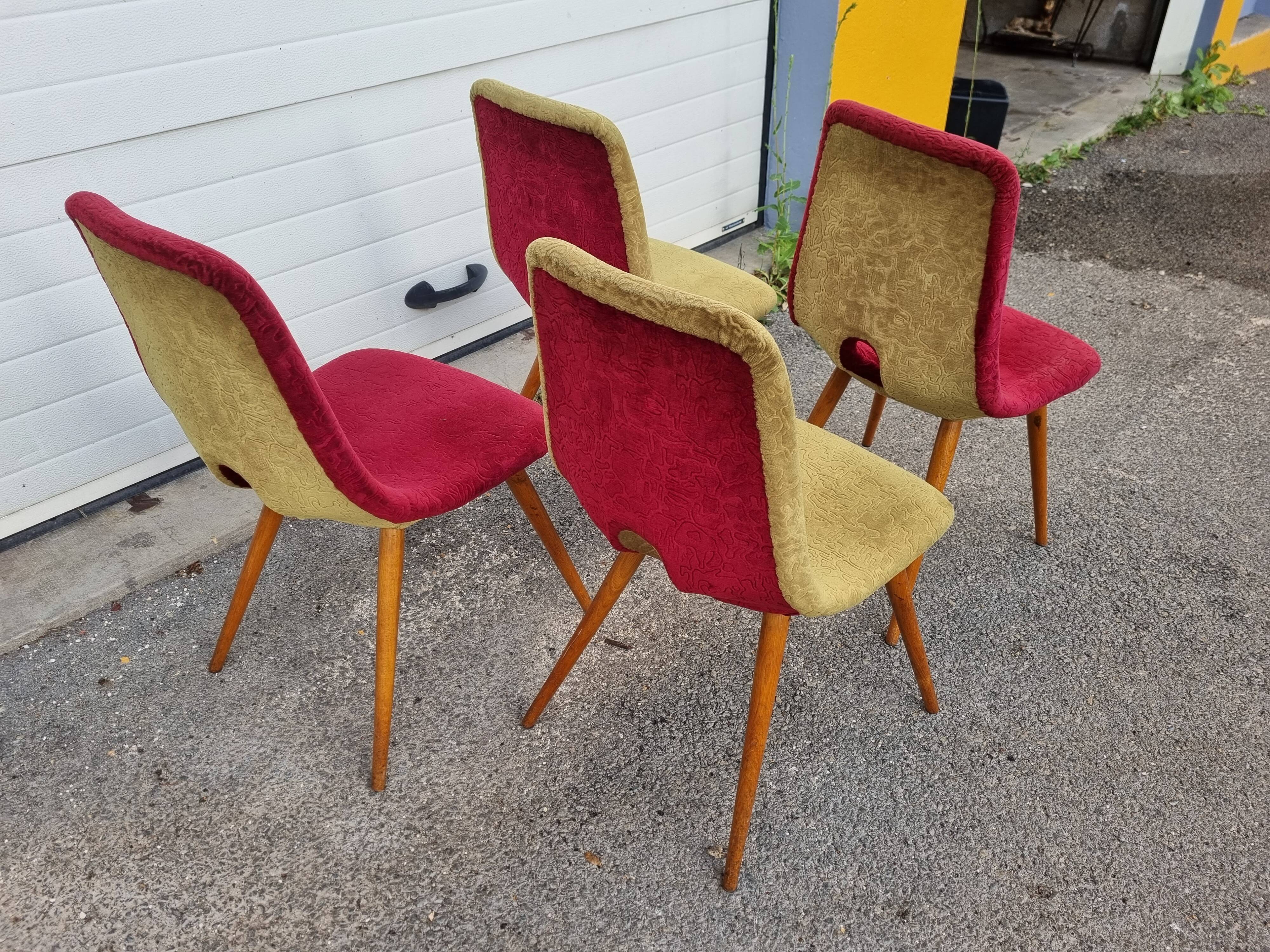 4 Miroslav Navratil chairs from 1970