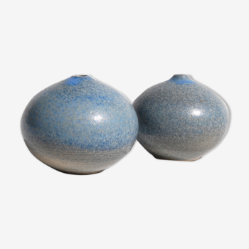 Paire de vases boules soliflores de Bernadette Sépulchre - Belgique