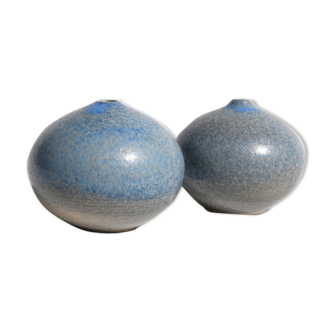 Pair of vases ball soliflores by Bernadette Sepulchre - Belgium