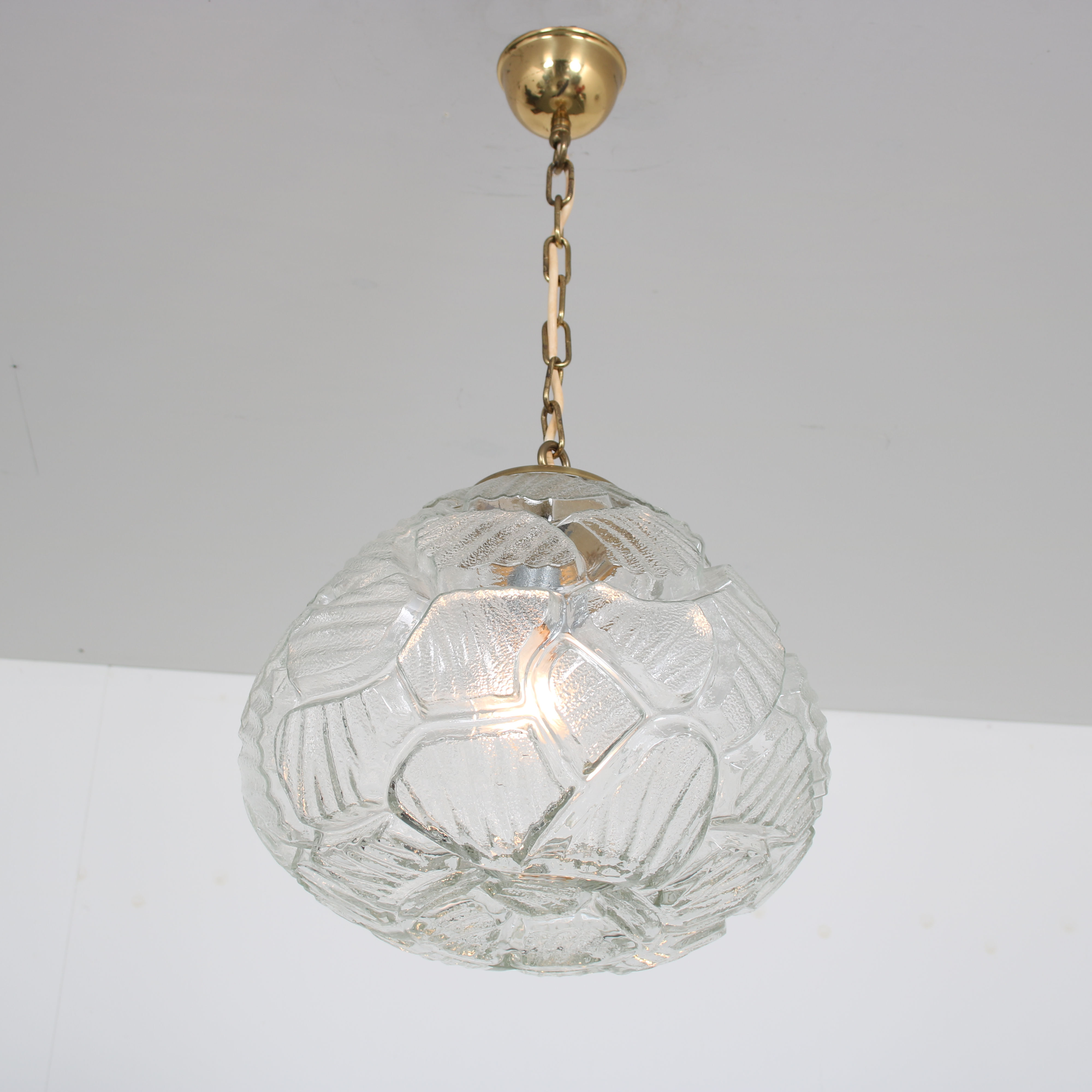1970s pressed glass hanging lamp