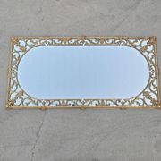 Hollywood Regency Wall Mirror in Brass, Neoclassical Style, 1950s